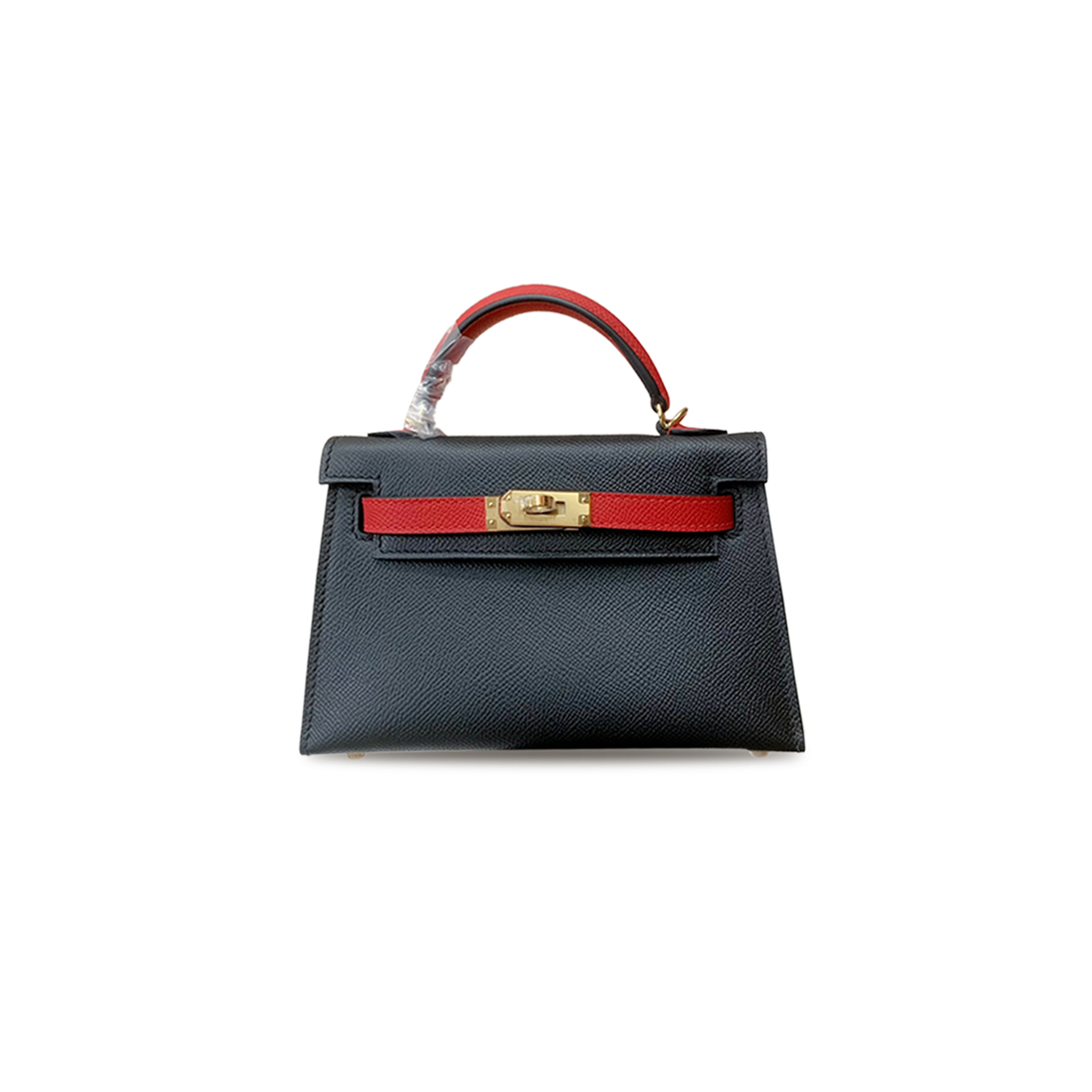 HERMÈS MASTER MINI KELLY II EPSOM BLACK HEART RED (19*12*5.5cm)